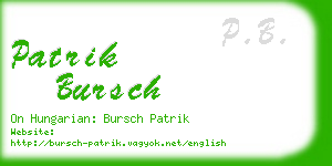 patrik bursch business card